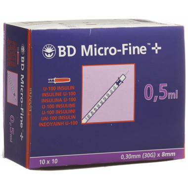 BD Micro-Fine+ U100 Insulin Spritze 8mmx0.3mm