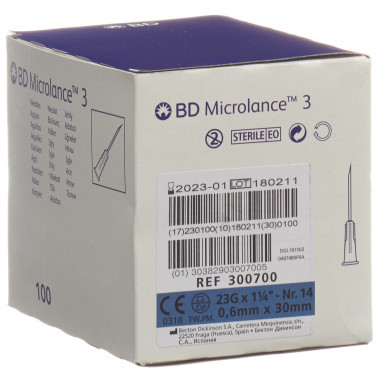 BD Microlance 3 Injektion Kanüle 0.60x0mm blau