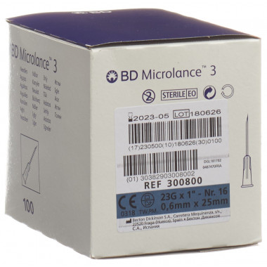 BD Microlance 3 Injektion Kanüle 0.60x25mm blau