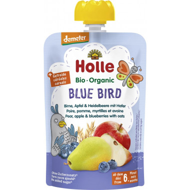 Holle Blue Bird - Pouchy Birne Apfel & Heidelbeere mit Hafer