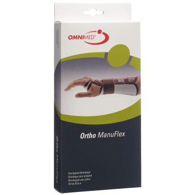 Ortho Manu Flex Handgelenk-Bandage M 22cm rechts grau/bordeaux