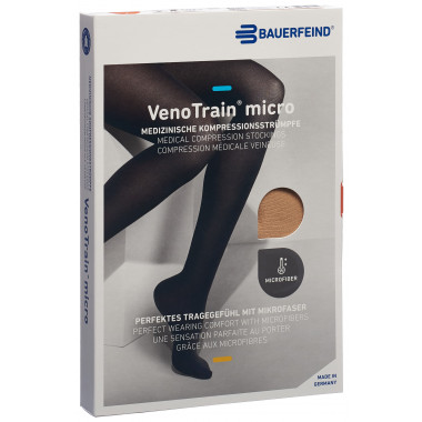 VenoTrain Micro MICRO A-G KKL2 M plus/short geschlossene Fussspitze creme Haftband Mikronoppen