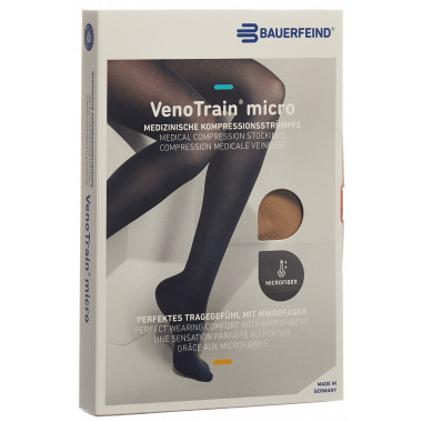 VenoTrain Micro MICRO A-G KKL2 M normal/long offene Fussspitze caramel Haftband Mikronoppen