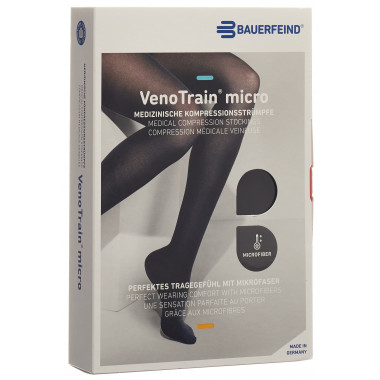 VenoTrain Micro MICRO A-G KKL2 L normal/short geschlossene Fussspitze schwarz Haftband Mikronoppen