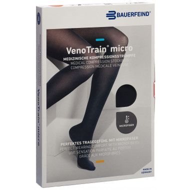 VenoTrain Micro MICRO A-G KKL2 XL plus/long offene Fussspitze schwarz Haftband Mikronoppen