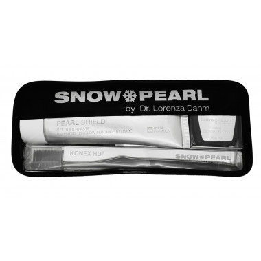 SNOW PEARL Travel Kit SHIELD mit Gel Zahnpasta schwarz