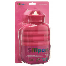 Wärmflasche 1l pink aus Silikon