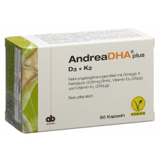 AndreaDHA plus Omega-3 Vitamin D3 + Vitamin K2 Kapsel vegan
