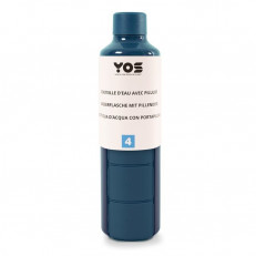 YOS Bottle Tagesdispenser 375ml mit 4 Fächern blau