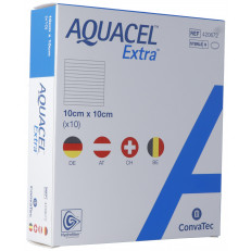 AQUACEL Extra Hydrofiber Verband 10x10cm