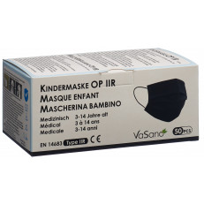 VaSano OP Maske Typ IIR Kind 3-14 Jahre schwarz