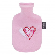 Kinderwärmflasche 0.8l Rosa Baby Girl Flauschbezug Thermoplastik