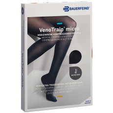 VenoTrain Micro MICRO A-G KKL2 S plus/short geschlossene Fussspitze schwarz Haftband Mikronoppen