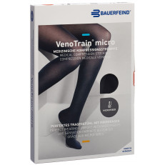VenoTrain Micro MICRO A-G KKL2 S plus/long geschlossene Fussspitze schwarz Haftband Mikronoppen