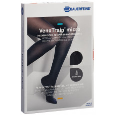 VenoTrain Micro MICRO A-G KKL2 M plus/long geschlossene Fussspitze schwarz Haftband Mikronoppen