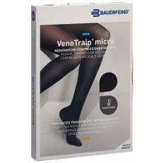 VenoTrain Micro MICRO A-G KKL2 S normal/short offene Fussspitze schwarz Haftband Mikronoppen